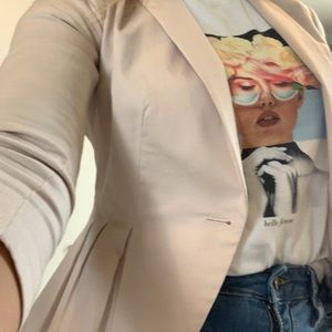 H+M peplum jacket in rose